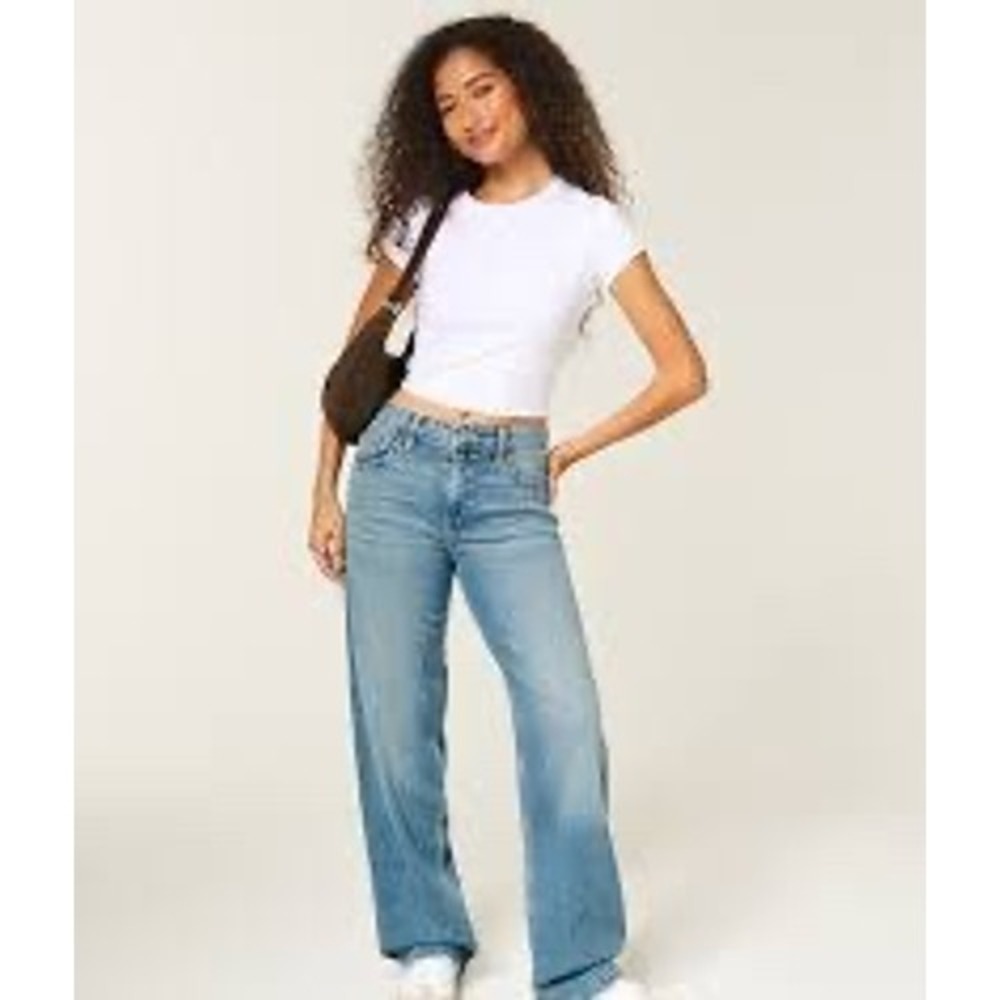 Hollister Ultra High-Rise Dad Jeans Women 00R W24 Length 28 Blue Vintage Stretch